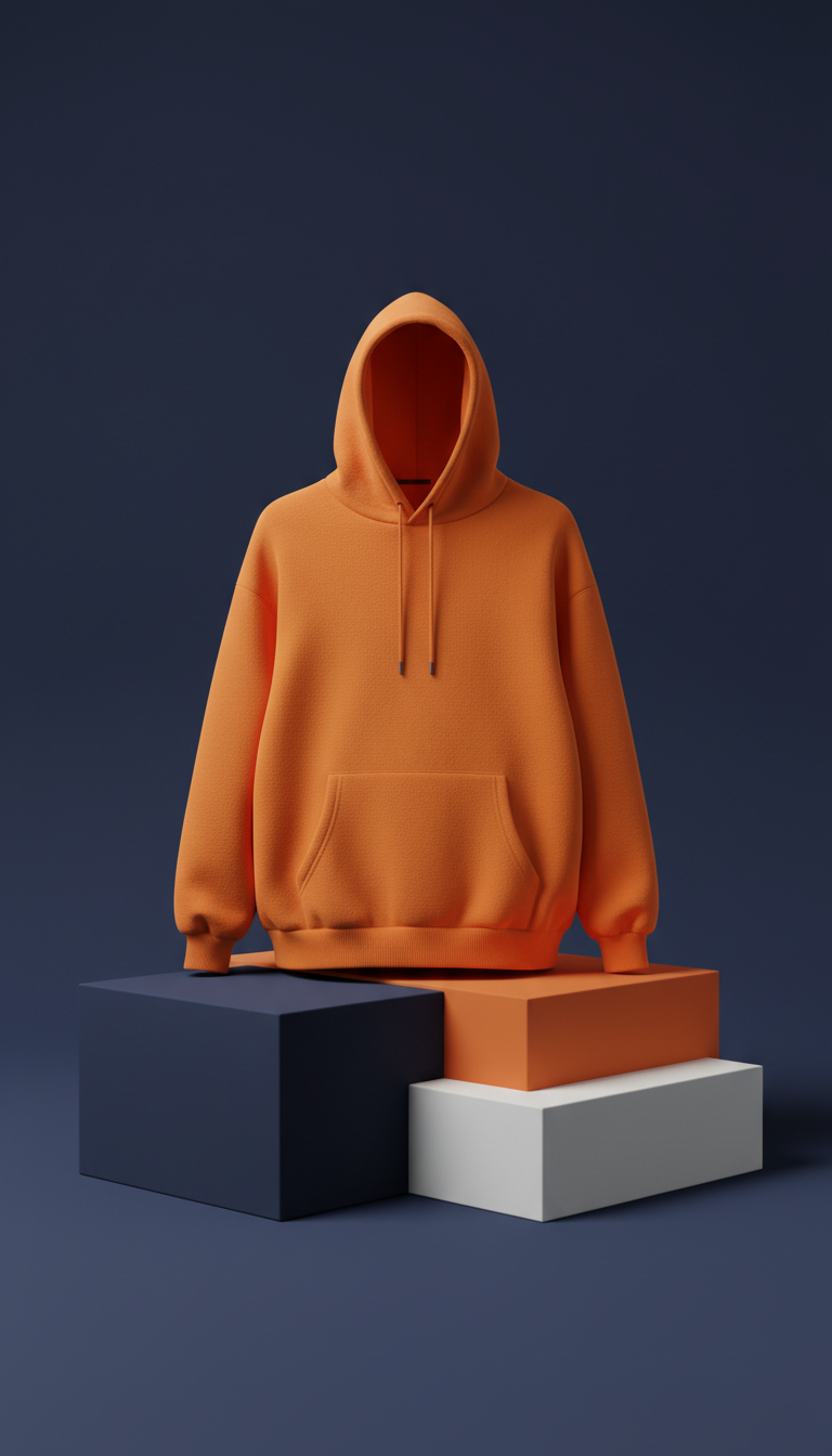 Cotton hoodie with tonal logo