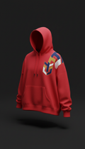 Oversized signal red logo hoodie